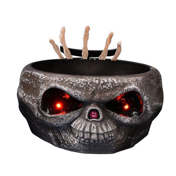 

bmby-halloween electric toy candy bowl with jump skull hand scary eyes party creepy decoration haunted skull bowl ktv bar horror