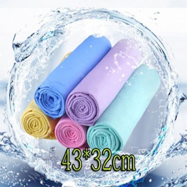 

43*32cm car suede absorbent car pva chamois wash towel home supplies cleaning dust special rag hair drying cloth accessories