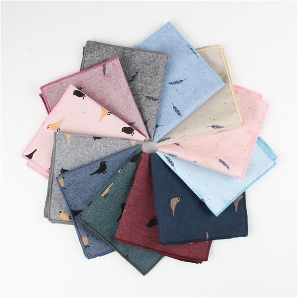 

24 * 24 cm casual square animals pattern pocket handkerchief for mens suit cotton handkerchief chest towel