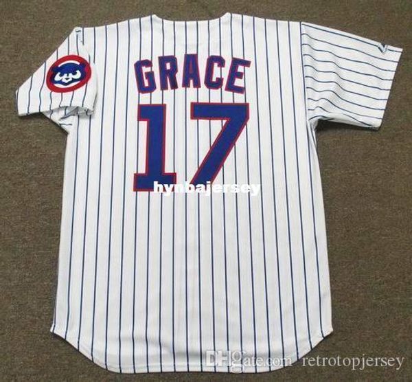 

custom mark grace chicago stitched 1992 majestic vintage home baseball jersey retro mens jerseys running, Black;blue