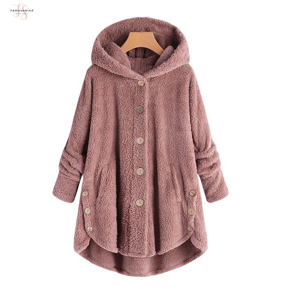 

teddy women bear button coat pink women coat button fluffy tail hooded pullover drop shipping good quality, Black;brown