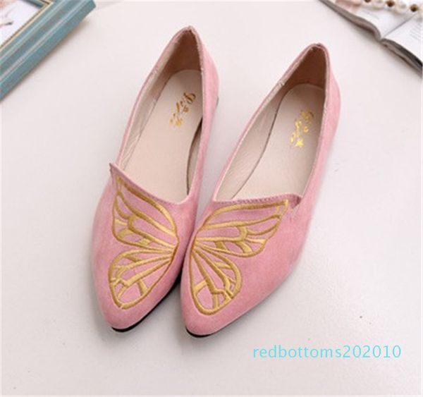 

fashion luxury womens shoes explosive butterfly embroidered female shoe pointed beans shoe single flat-bottom style comfortable girls r10, Black