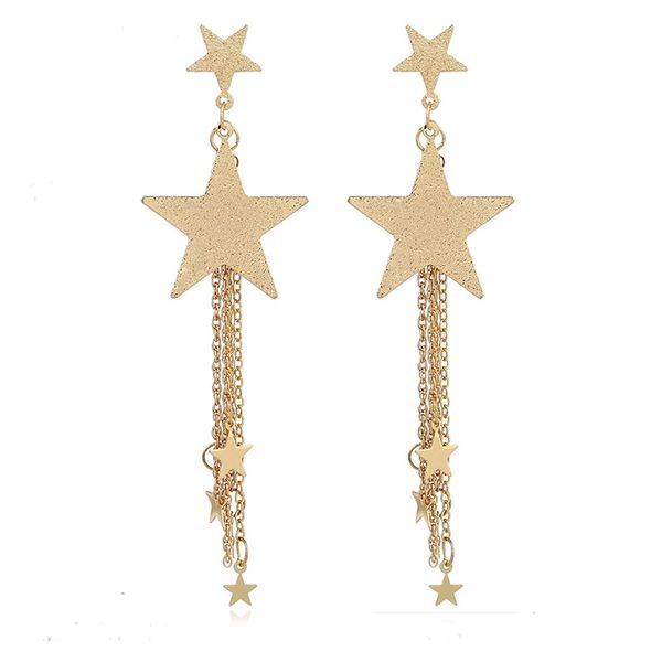

meajoe trendy gold silver plated star drop earring charm atmosphere dangle earrings for women jewelry friend gift