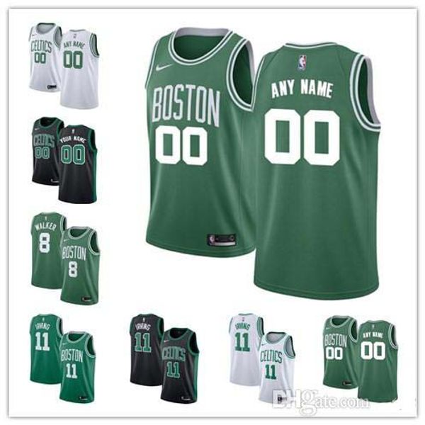 

Cu tomized bo ton celtic print on number and name nba official quality 8 kemba walker 11 kyrie irving cu tom ba ketball jer ey