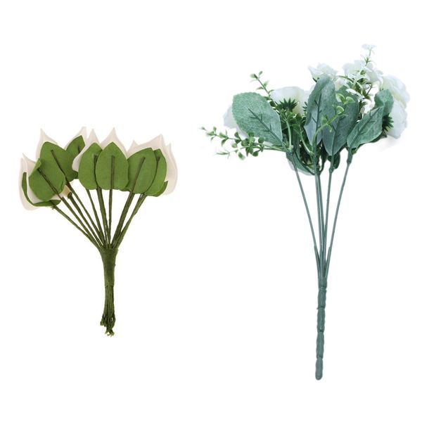 

12 pcs mini calla artificial flower bouquet wedding decoration diy wreath gift white & 15 buds 1 bunch mini artificial pink silk