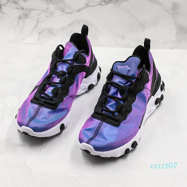 

2019 react element 55 prm su19 running shoes purple black mens mesh breathable athletic sport sneaker ct07