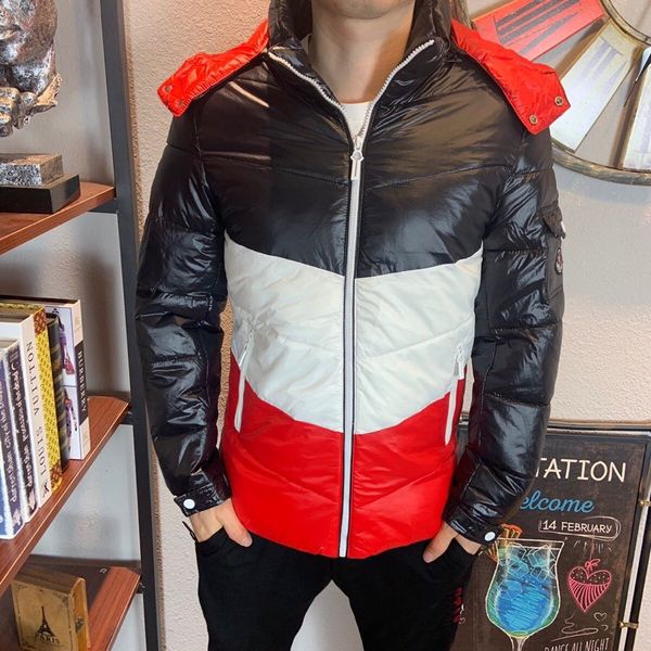 

унисекс mens женщин куртки parka вниз пальто зимы толстые мужские срощенной luxury куртки keep warm zip верхняя одежда с капюшоном ветровка, Black