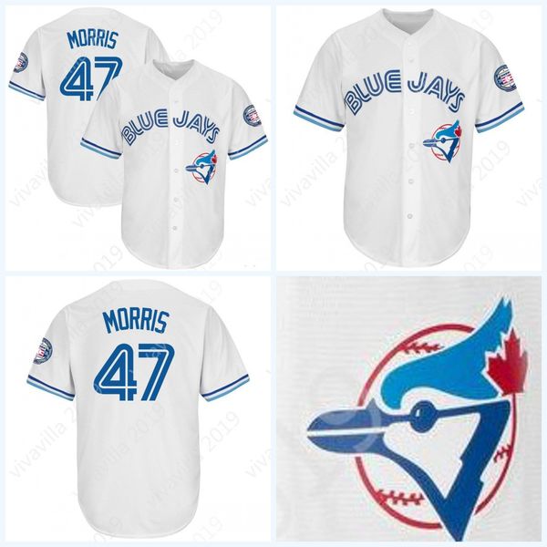 

Custom 47Jack Morris 2019 Hall of Fame Patch Men's Blue Jays White Toronto Cool Base women kids Jersey