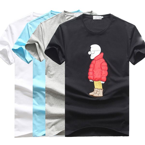 

Embroidery Men Famous Emblem Luxury Design Designer Male Summer Short Sleeves T Shirt Tee Men Top Plus Size A1994