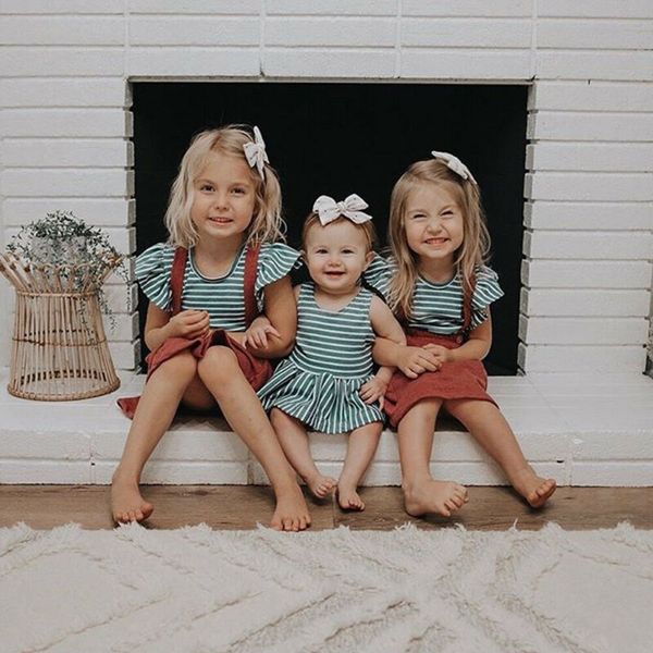

newborn infant baby girl clothes striped t-shirt +shorts/skirts outfits summer cute girls clothes, White