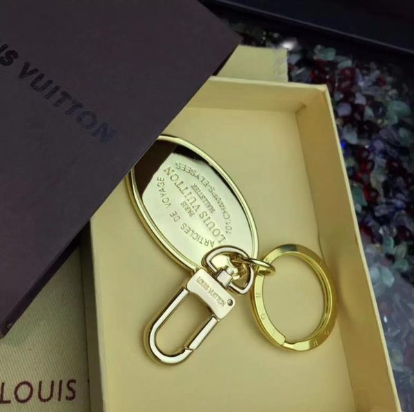 

new 2 colour keyring accessories design keychain men women alloy brand car keyring gift box packaging with box ing, Silver