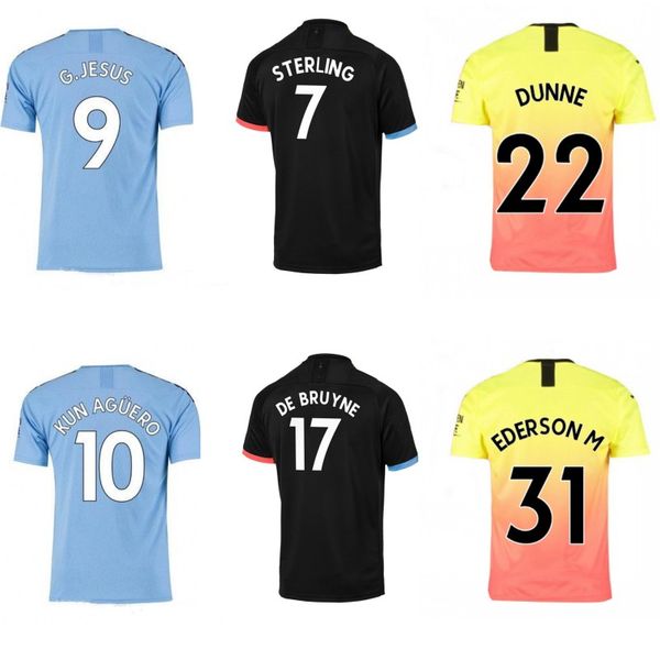 

2019 2020 manchester kids kits soccer jerseys sterling kun aguero de bruyne sane football shirts home away third uniforms city sets