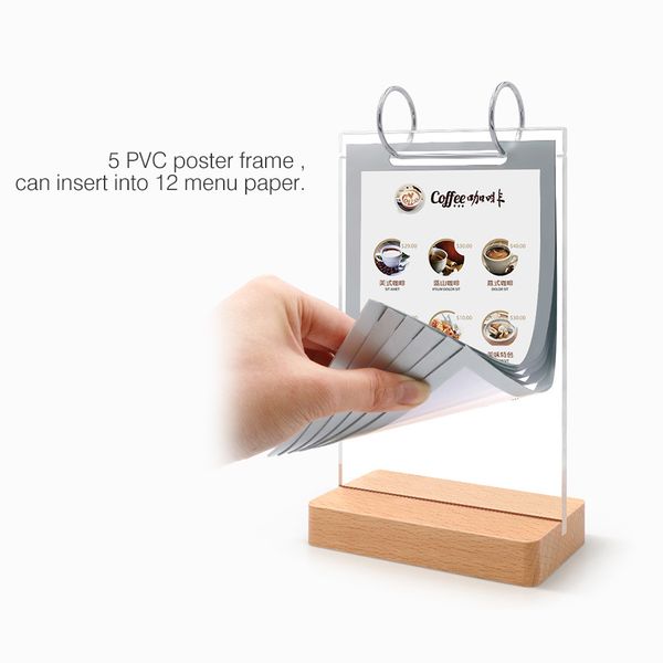 

a5 210 * 148мм акриловая ресторан таблица меню знак держатель дисплей стенд с 5 срезков пвх бумаги