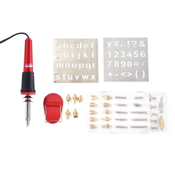 

37pcs/set electric soldering iron wood burning pen carving pyrography tool