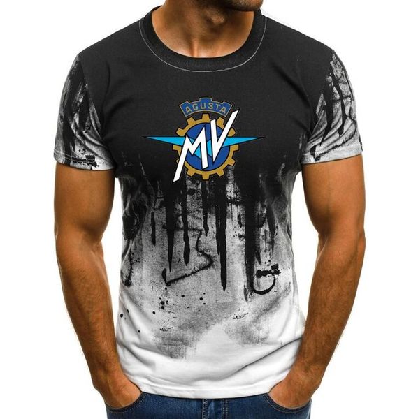 

mv agusta corse print t-shirt men's t shirts male summer splash-ink printed male casual o-neck short sleeve tshirt f