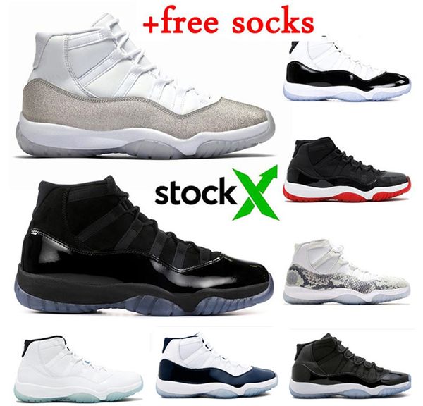 

11 11s men basketball shoes 2020 new concord platinum tint designer sneakers xi chicago bred space jam women sports shoes 36-47, Black