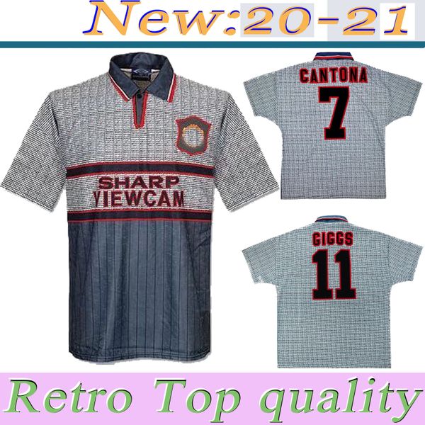 

cantona 1994 1996 1998 beckham scholes keane giggs away retro soccer jersey 94 95 96 ince irwin cole hughes vintage classic football shirt, Black;yellow