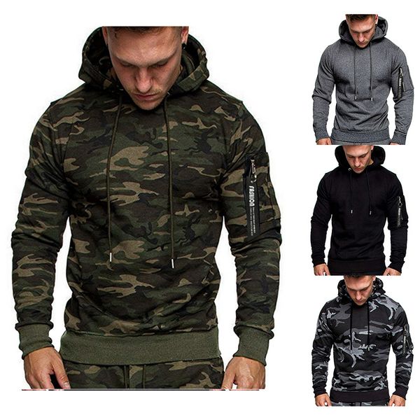 

spot 2020 autumn and winter new men's fashion camouflage casual long sleeve pullover men's sweater, support mixed batch, Black