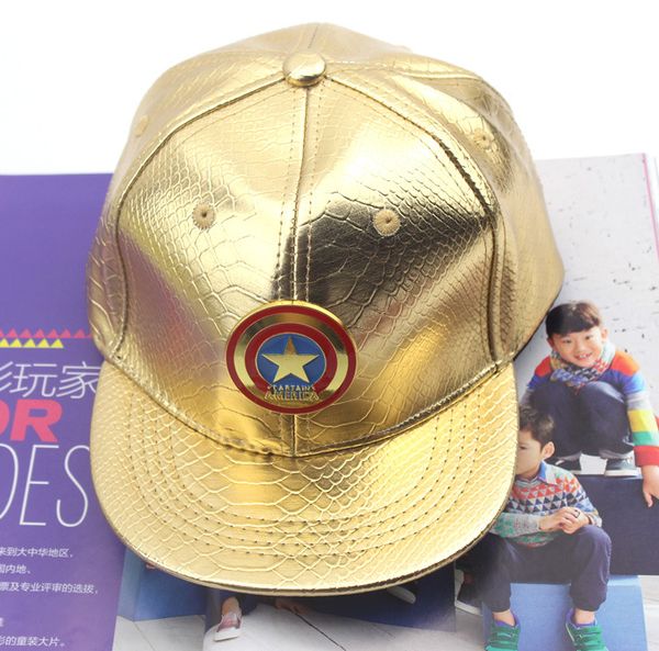 

sqteio children cap snapback artificial leather cartoon caps spring autumn boy hip hop hat new, Blue;gray