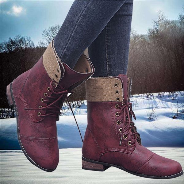 

winter cross tied ankle boots for women punk style cross-tied motorcycle boots biker waterproof woman shoes chaussures femme, Black