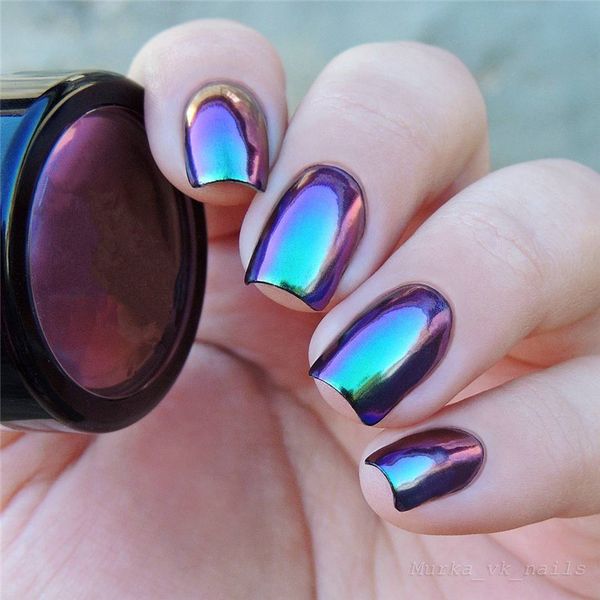 

maxima 0.3g chameleon nail dust diy nail chromes pigment mirror effect manicure art decoration, Silver;gold