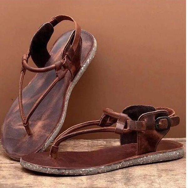 

summer women sandals ladies woman fashion flip flop clip toe leather flats women's beach comfort footwear female shoes plus size, Black