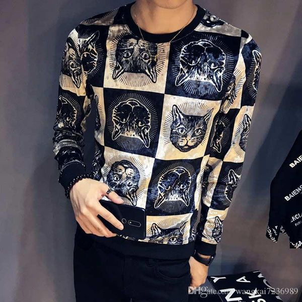 

2019 autumn men's sweater men's round neck casual sweater round neck pullover cashmere men's long sleeves v233, White;black