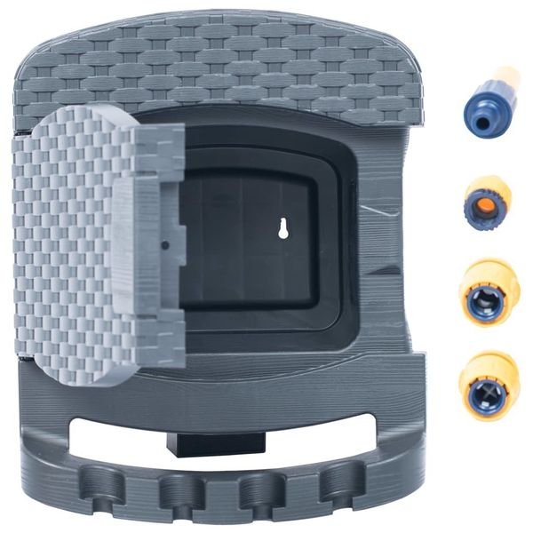 

wall hose reel + anthracite gray plastic hose common tools