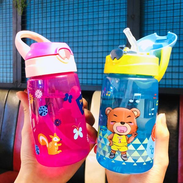 

430ml cute bear бутылочка для новорожденных девочек мальчиков младенческих водной бутылки молока кормления чашки с соломой
