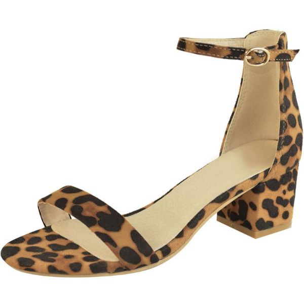 

jaycosin women sandals 2020 fashion summer ladies leopard print button buckle with sandals non-slip beach pants, Black