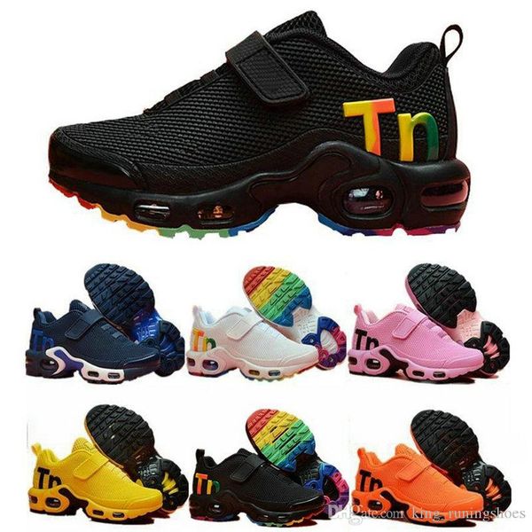 

2019 kids designer shoes tn enfant mercurial kpu breathable tn plus rainbow running sneakers tns children pour chaussures sports trainers