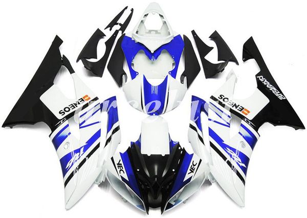 

new abs injection full fairings kit fit for yamaha yzf-r6 2008 2009 2010 2011 2012 2013 2014 2015 2016 r6 body set white blue
