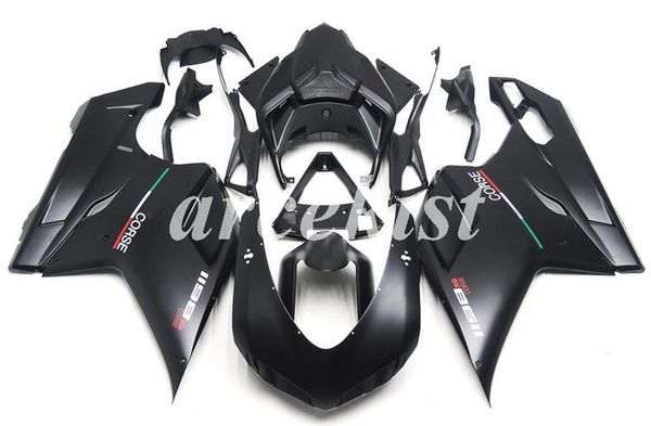 

new abs injection full fairings kit fit for ducati 848 evo 1098 1198 2007 2008 2009 2010 2011 2012 body set custom black matte