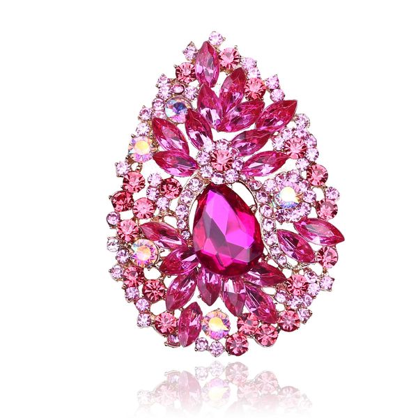 

fashion classic temperament wild big glass crystal brooch big brooch female accessories cardigan buckle jewelry, Gray