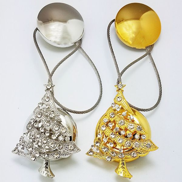 

1pcs metal curtains strap accessories rhinestone christmas tree curtain holder holdbacks magnet curtain tieback buckle 25