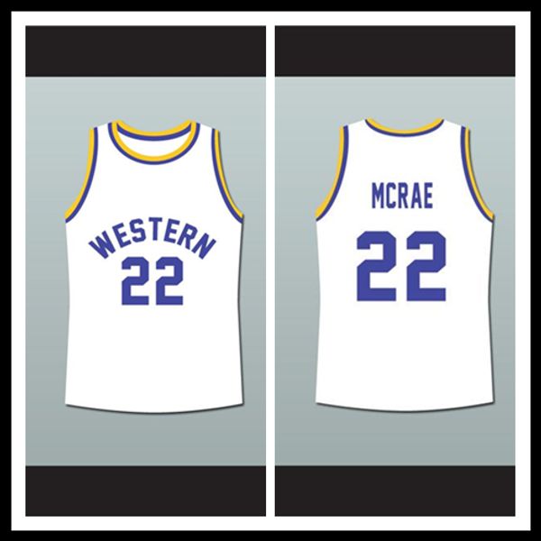 

Anfernee Hardaway Butch McRae 22 Western University White Basketball Jersey with Blue Chips