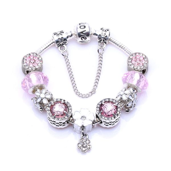 

fashion jewelry women bracelets fit silver purple crystal european charm beads fits bracelets love heart bangles diy jewelry, Black
