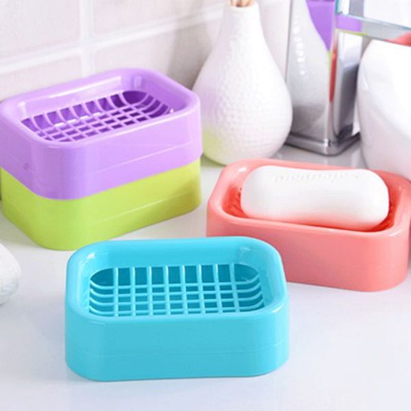 

творческий простой пластиковый мыльница кухня ванная комната туалет держатель ручной работы мыльница слив мыльница многоцветная опционально