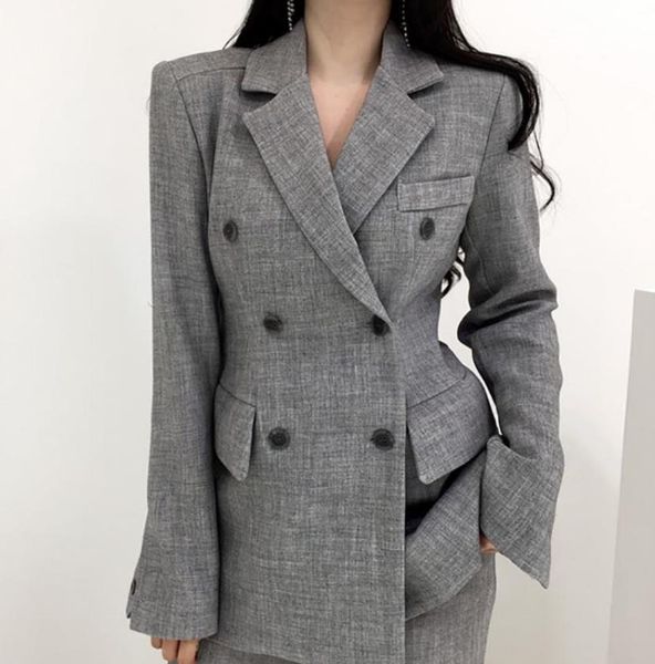 

женские кнопки двойной брестед blazer верхняя одежда, White;black