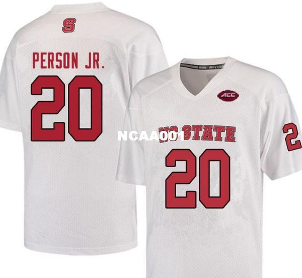 

молодежь nc state wolfpack ricky person jr. #20 молодежь реальная вышивка колледж футбол джерси размер s-4xl или обычай любое имя или номер, Black;red