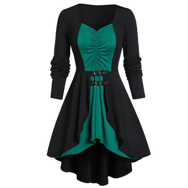 

autumn and winter female 2020 blouse women vintage plus size irregular tail long sleeve shirt camiseta de mujer, White