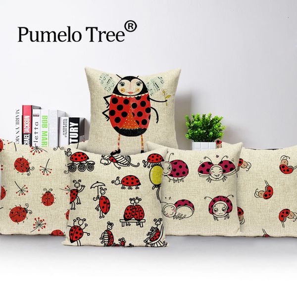 

мультфильм подушка зеленая наволочка на заказ роскошный throw подушки смазливого высокого качества домашнего украшение ladybug подушки для с