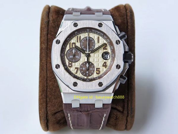 

дизайнер роскошные мужские часы автоматический хронограф наручные часы 12h сапфир диаметр 42мм кожаный ремешок водонепроницаемый календарь и, Slivery;brown