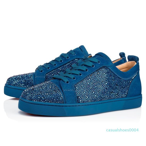 

brand men shoe rhinestone stud sneakers red sole men glitter shoes party shoes lace up diamond sneakers red bottom casual shoes ac04, Black