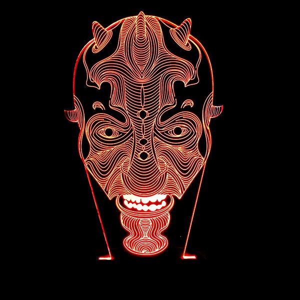 

хэллоуин голова клоуна портрет лампы видения красочный сенсорный обесцвечивание второй грамм force 3d настольная лампа led небольшой ночник