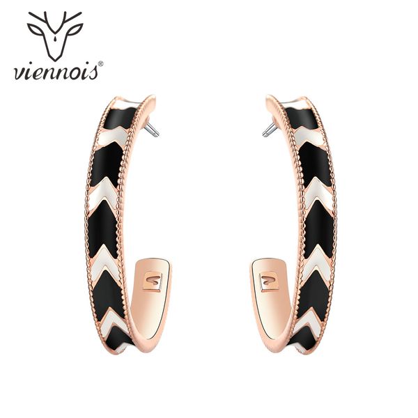 

viennois cuff hoop earrings white & black arrow for women earrings fashion jewelry, Golden;silver