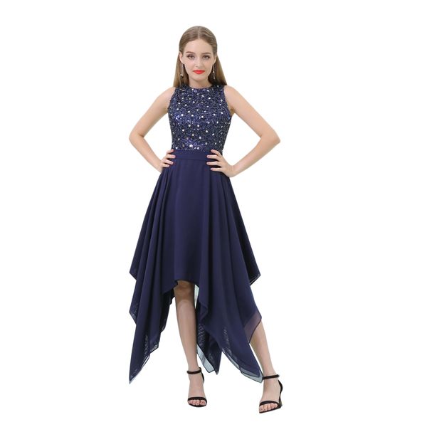 

mb019 платье выпускного вечера vestido de festa jewel hi-lo вечернее платье с блестками и бисером кристалл вечернее платье элегантные вечерн, Black
