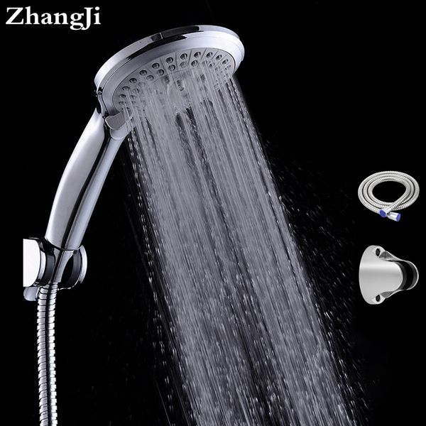 

zhangji sanitary ware suite bathroom shower set 5 mode hand shower+stainless steel plumbing hose+adjustable holder shower sets