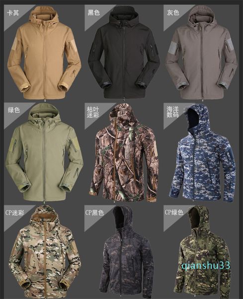 

wholesale-jackets desert outdoor tactical softshell jacket black khaki hiking camping travel jackets sports warm jackets mk709, Blue;black