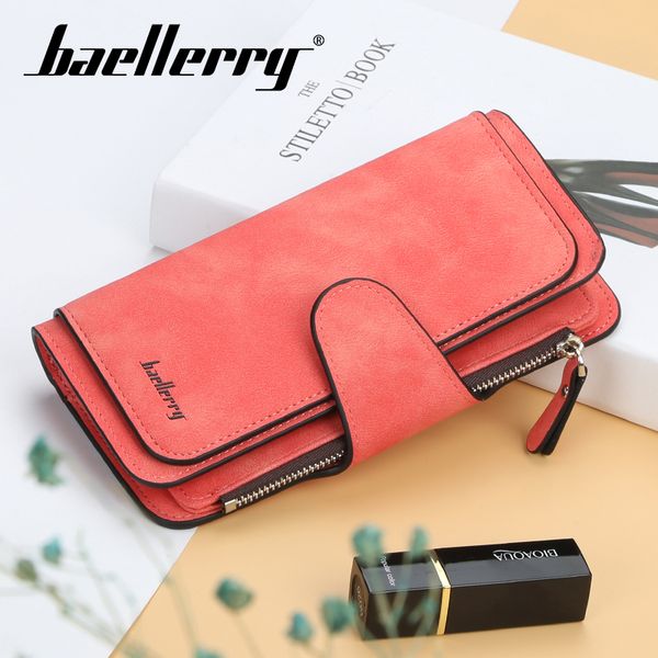 

12 color zipper buckle women long wallet card holder coin pocket p holder wallet standard pu solid wallet casual n2345, Red;black